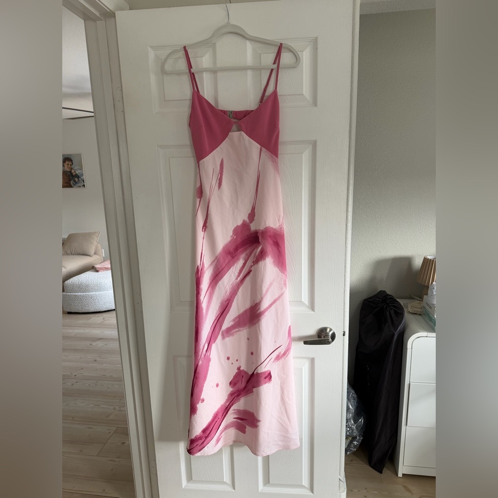 Abercrombie & Fitch Pink and White Maxi Dress - Picture 7 of 8